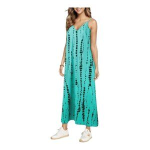 Lumento Sleeveless V-neck Tie Dye Maxi Dress Beach Festival Boho Women's XL